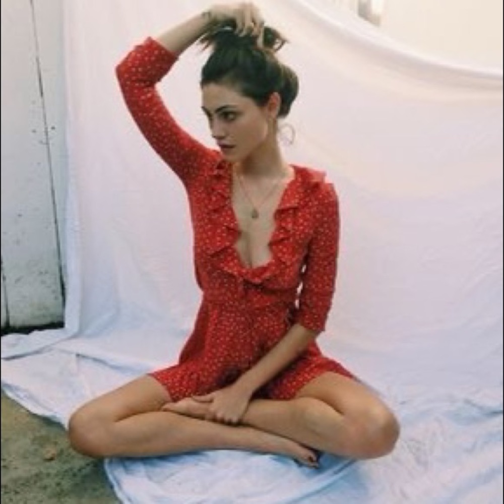 Polka dot wrap dress